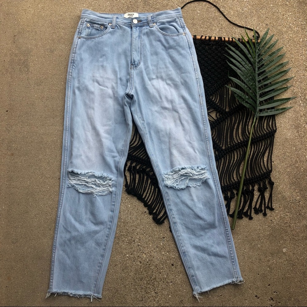 Ziggy Denim Distressed High Waist Jeans Size 28